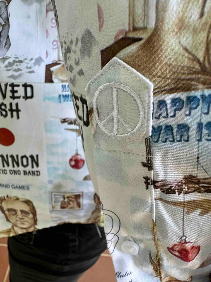 JOHN LENNON Mens Mind Games Long Sleeve Shirt in Putty, MENS SHIRTS, JOHN LENNON, Elwood 101