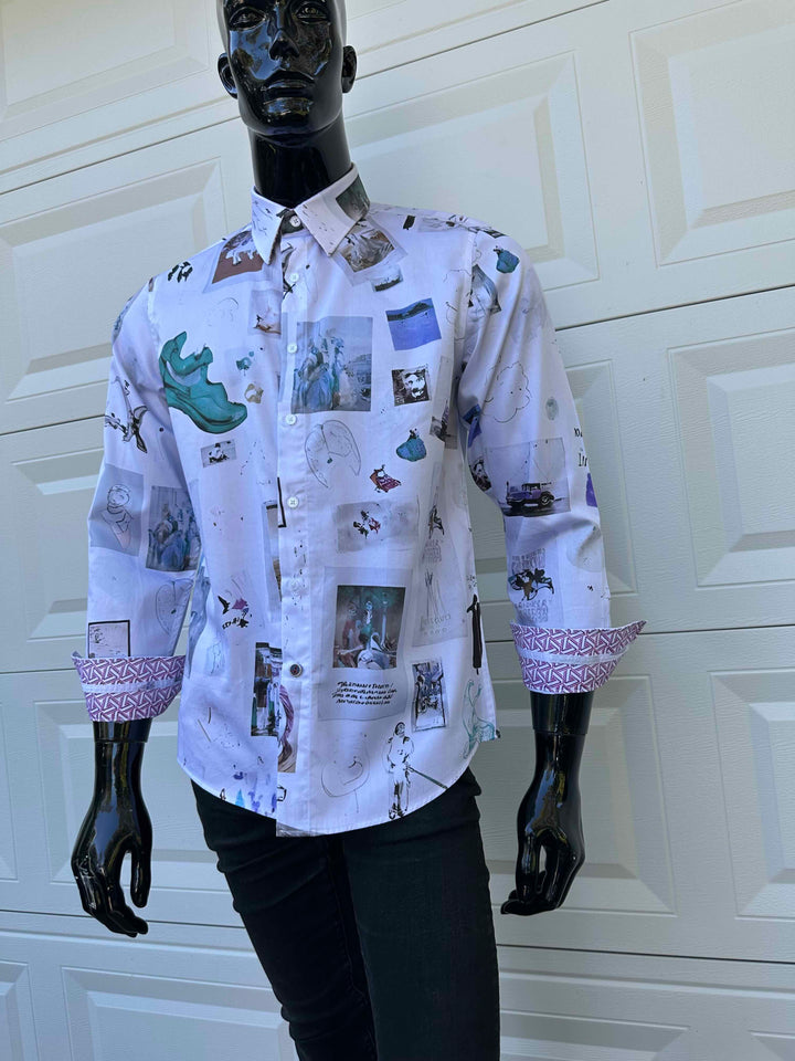 JOHN LENNON Mens Newark Long Sleeve Shirt in White, MENS SHIRTS, JOHN LENNON, Elwood 101