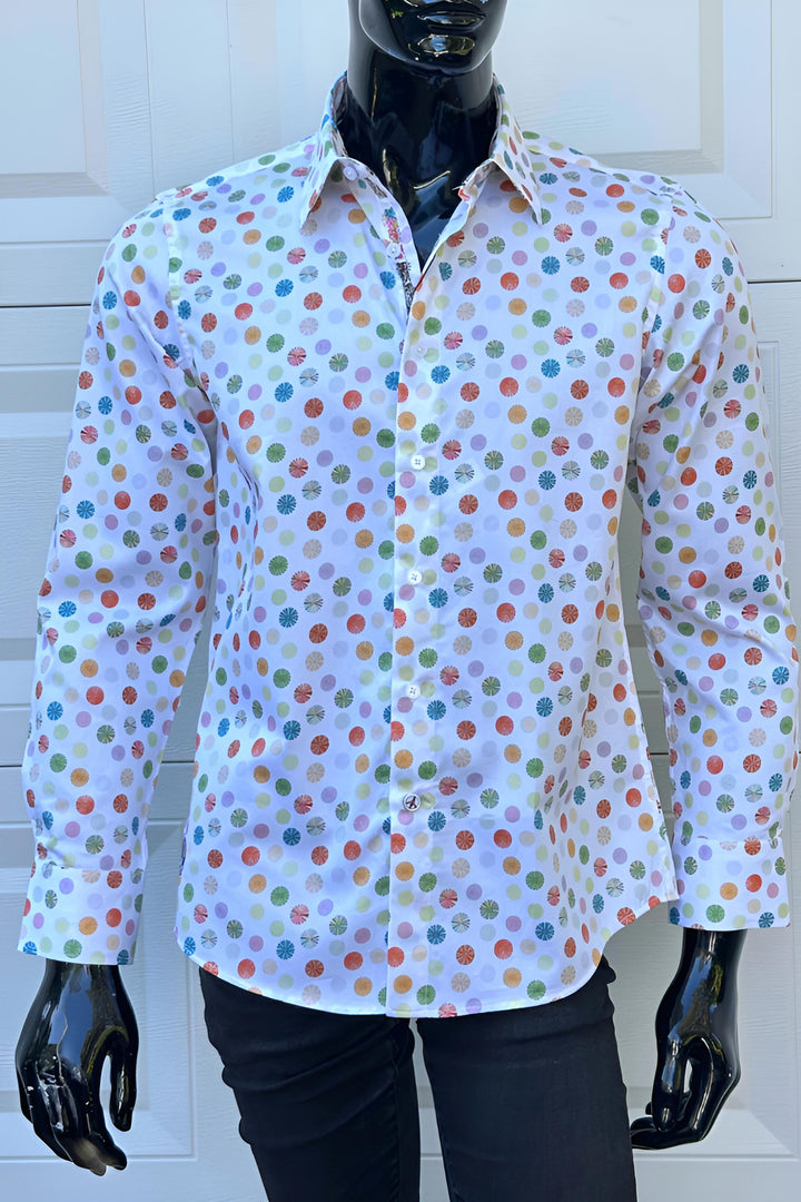 JOHN LENNON Mens Preston Long Sleeve Shirt in White, MENS SHIRTS, JOHN LENNON, Elwood 101