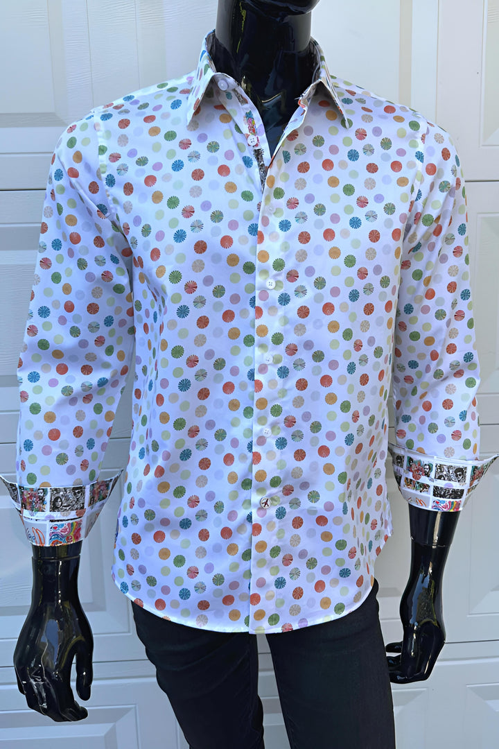 JOHN LENNON Mens Preston Long Sleeve Shirt in White, MENS SHIRTS, JOHN LENNON, Elwood 101