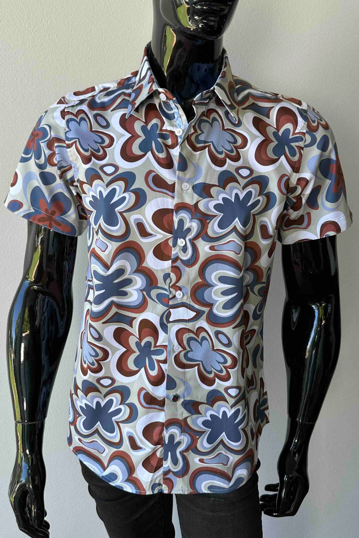 JOHN LENNON Mens Smethwick Short Sleeve Shirt in Putty, MENS SHIRTS, JOHN LENNON, Elwood 101