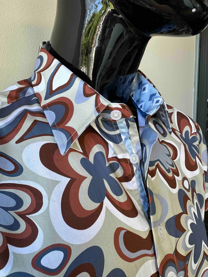 JOHN LENNON Mens Smethwick Short Sleeve Shirt in Putty, MENS SHIRTS, JOHN LENNON, Elwood 101