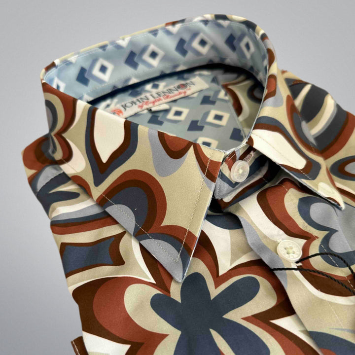 JOHN LENNON Mens Smethwick Short Sleeve Shirt in Putty, MENS SHIRTS, JOHN LENNON, Elwood 101