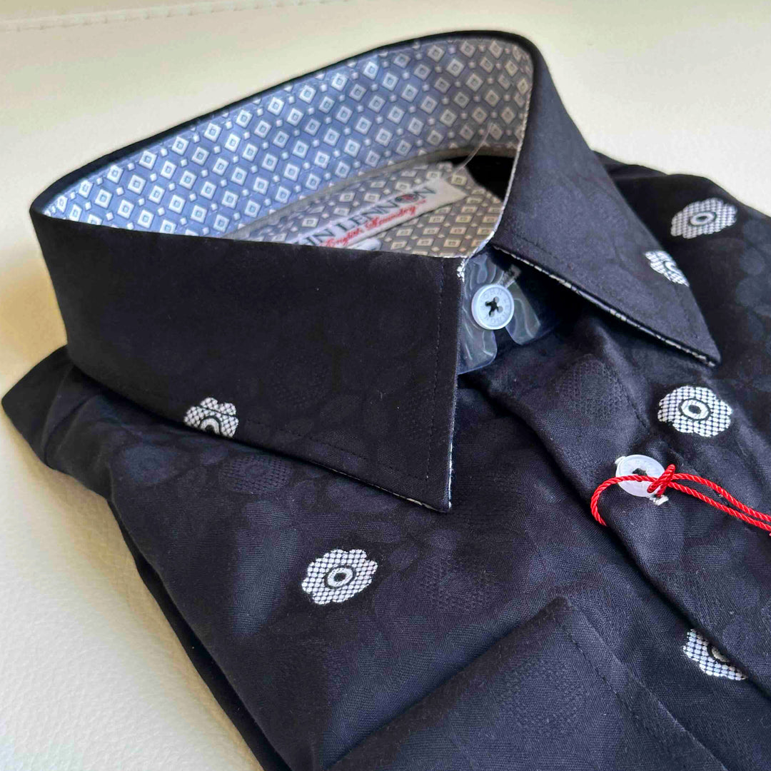 JOHN LENNON Mens Wrexham Long Sleeve Shirt - Black, MENS SHIRTS, JOHN LENNON, Elwood 101