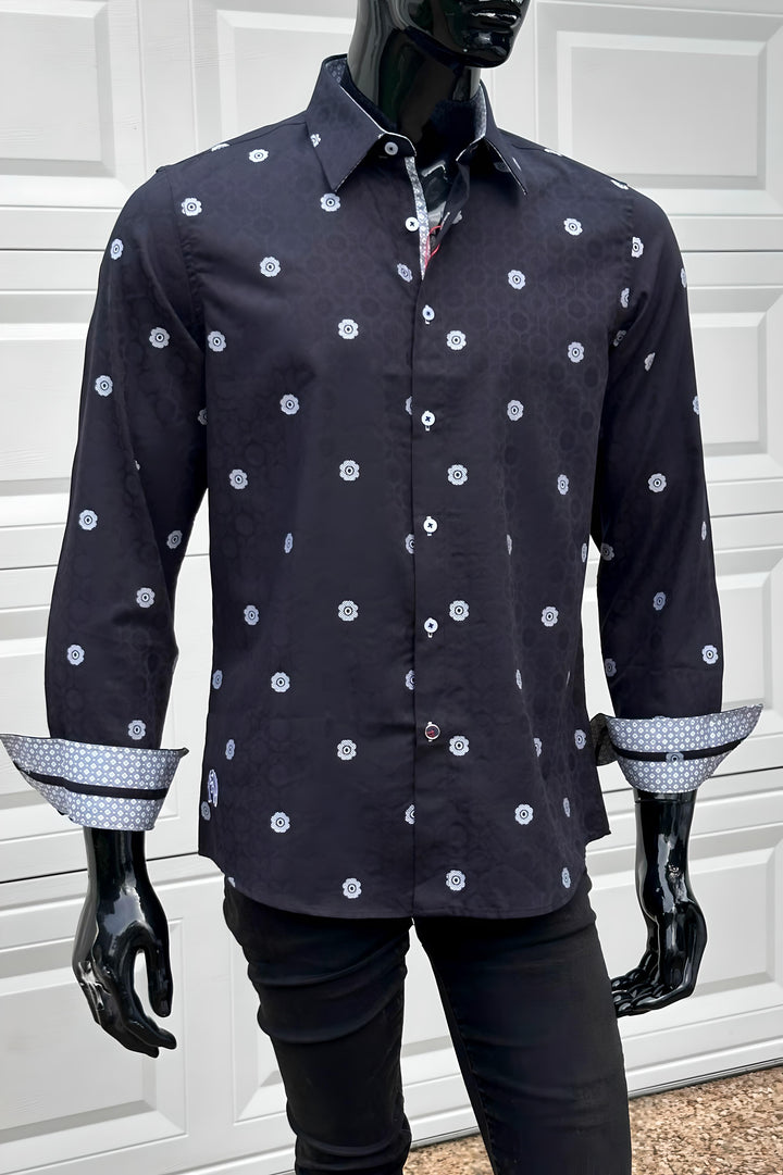 JOHN LENNON Mens Wrexham Long Sleeve Shirt - Black, MENS SHIRTS, JOHN LENNON, Elwood 101