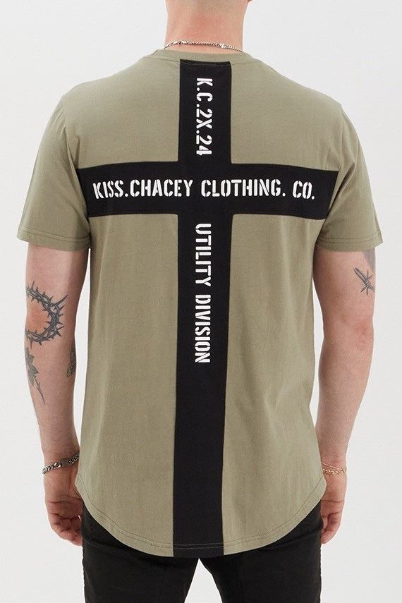 KISS CHACEY Mens Amery Tee - Khaki Black, MENS TEE SHIRTS, KISS CHACEY, Elwood 101