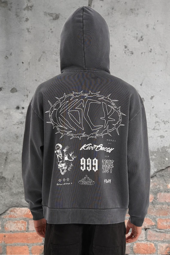 KISS CHACEY Mens Riftborne Heavy Hoodie - Pigment Asphalt, MENS HOODIES, KISS CHACEY, Elwood 101