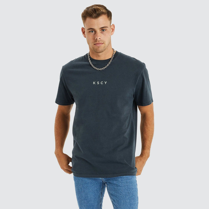 KISS CHACEY Mens Devotion Relaxed Tee Shirt - Pigment Anthracite, MENS TEE SHIRTS, KISS CHACEY, Elwood 101