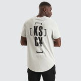KISS CHACEY Mens Fetching Souls Dual Curved Hem Tee Shirt - Pigment Dove, MENS TEE SHIRTS, KISS CHACEY, Elwood 101