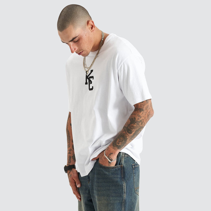 KISS CHACEY Mens Fresno Heavy Box Fit Tee - White, MENS TEE SHIRTS, KISS CHACEY, Elwood 101