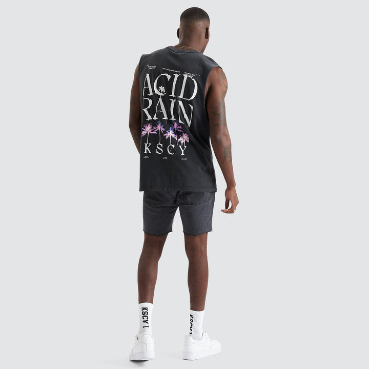 KISS CHACEY Mens Inheritance Relaxed Fit Muscle Tee Shirt  - Mineral Black, MENS TEE SHIRTS, KISS CHACEY, Elwood 101