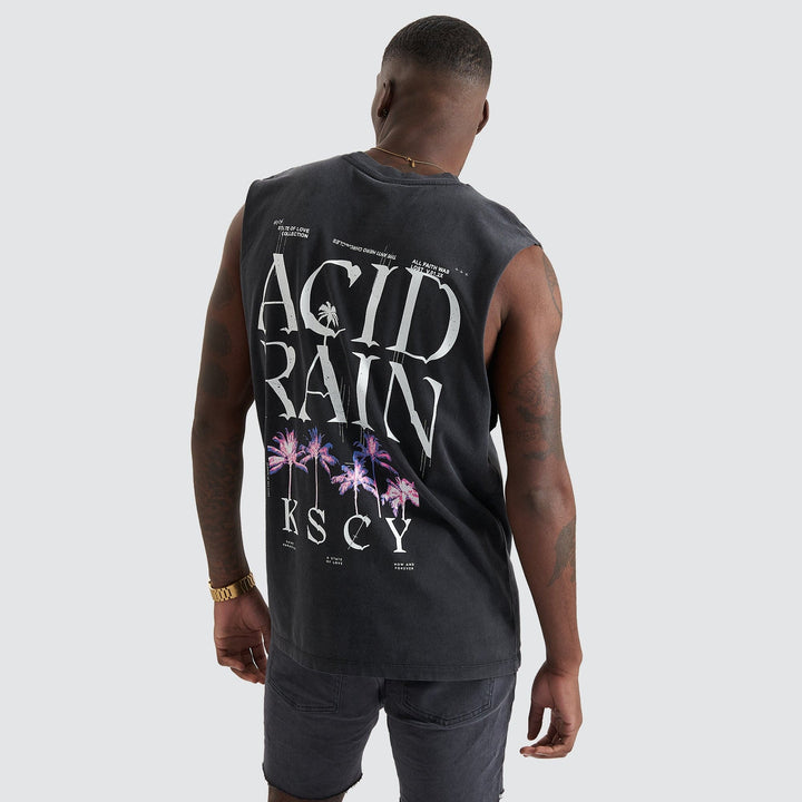 KISS CHACEY Mens Inheritance Relaxed Fit Muscle Tee Shirt  - Mineral Black, MENS TEE SHIRTS, KISS CHACEY, Elwood 101