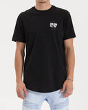 KISS CHACEY Mens Redemption Dual Curved Hem Tee - Jet Black, MENS TEE SHIRTS, KISS CHACEY, Elwood 101