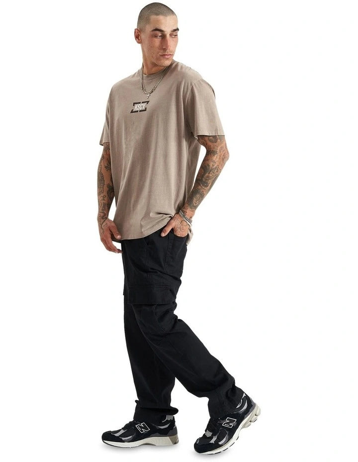 KISS CHACEY Mens Retribution Relaxed Tee - Pigment Driftwood, MENS TEE SHIRTS, KISS CHACEY, Elwood 101