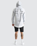 KISS CHACEY Mens Trevor Hooded Layered Dual Curved Hem Sweater - Grey Marle, MENS HOODIES, KISS CHACEY, Elwood 101