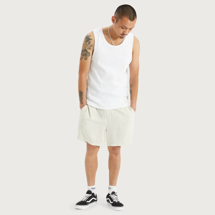 KISS CHACEY Mens Positano Linen Short - Pigment Oatmeal, MENS SHORTS, KISS CHACEY, Elwood 101