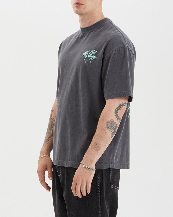 KISS CHACEY Mens Sartell Street Tee Shirt - Pigment Asphalt, MENS TEE SHIRTS, KISS CHACEY, Elwood 101