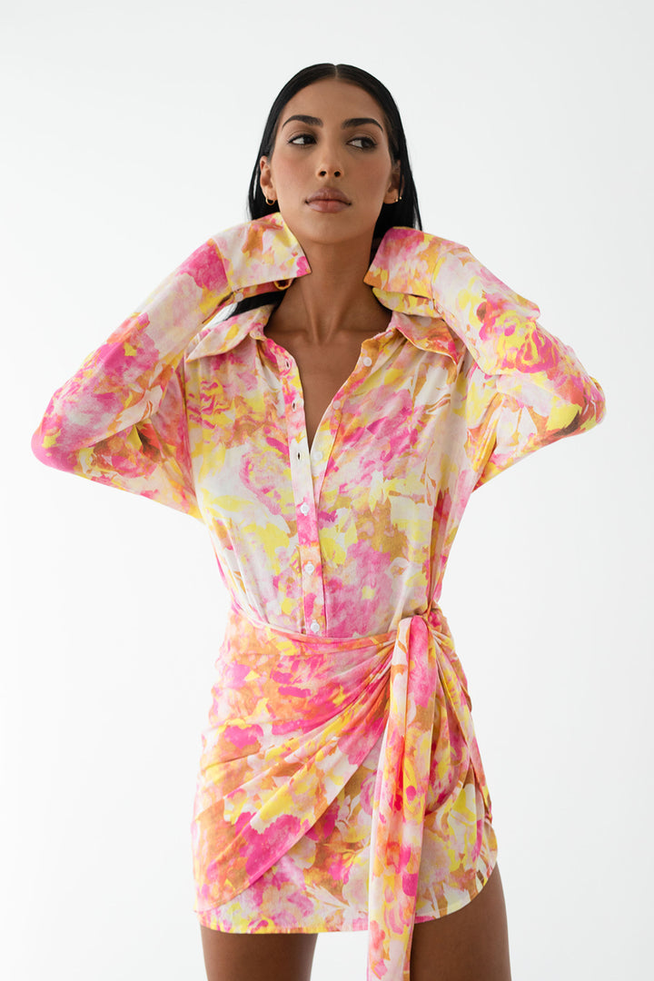 LE SALTY LABEL Womens Camille Tie  Dress - Aurora Pink, WOMENS DRESSES, LE SALTY, Elwood 101