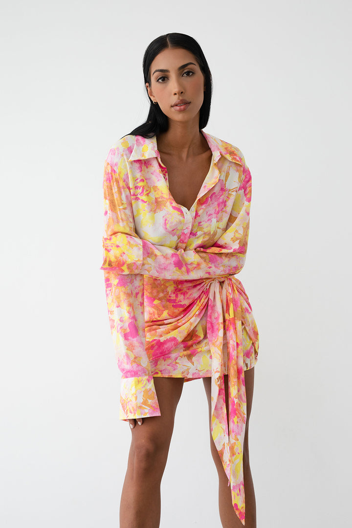 LE SALTY LABEL Womens Camille Tie  Dress - Aurora Pink, WOMENS DRESSES, LE SALTY, Elwood 101