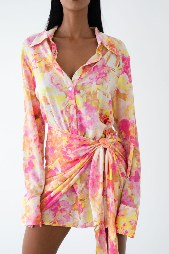 LE SALTY LABEL Womens Camille Tie  Dress - Aurora Pink, WOMENS DRESSES, LE SALTY, Elwood 101