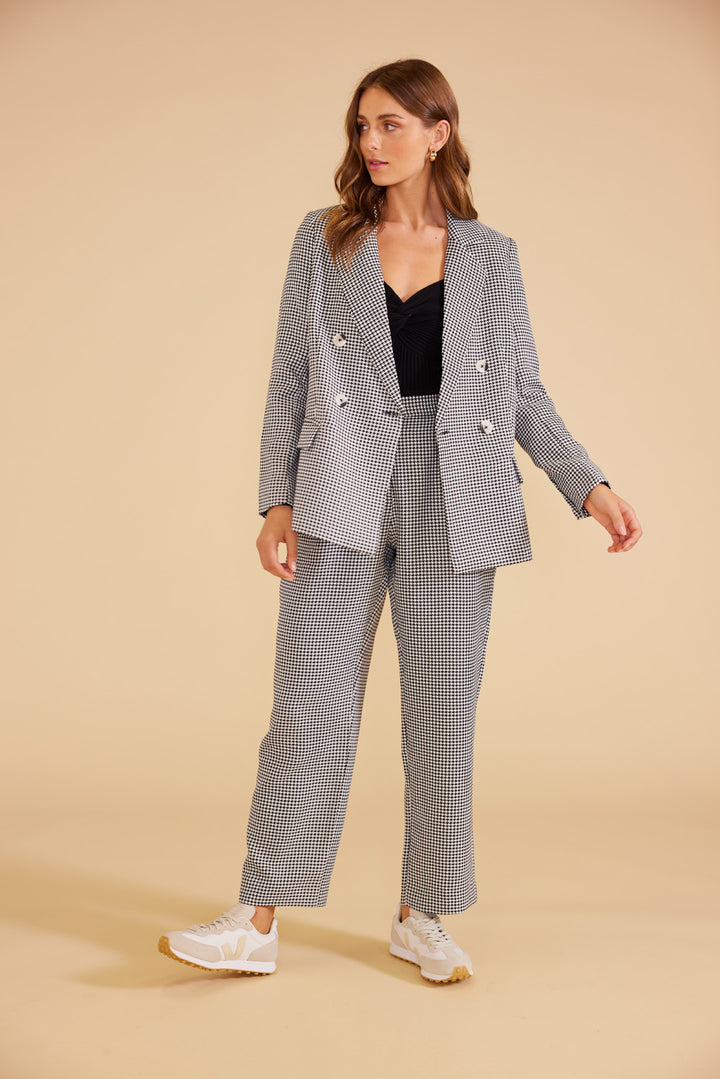 MINKPINK Womens Blakely Blazer - Black & White, WOMENS COATS & JACKETS, MINKPINK, Elwood 101