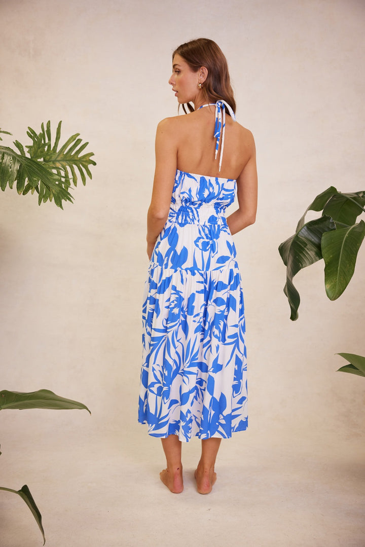 MINKPINK Womens Raven Midi Dress Blue Floral, WOMENS DRESSES, MINKPINK, Elwood 101