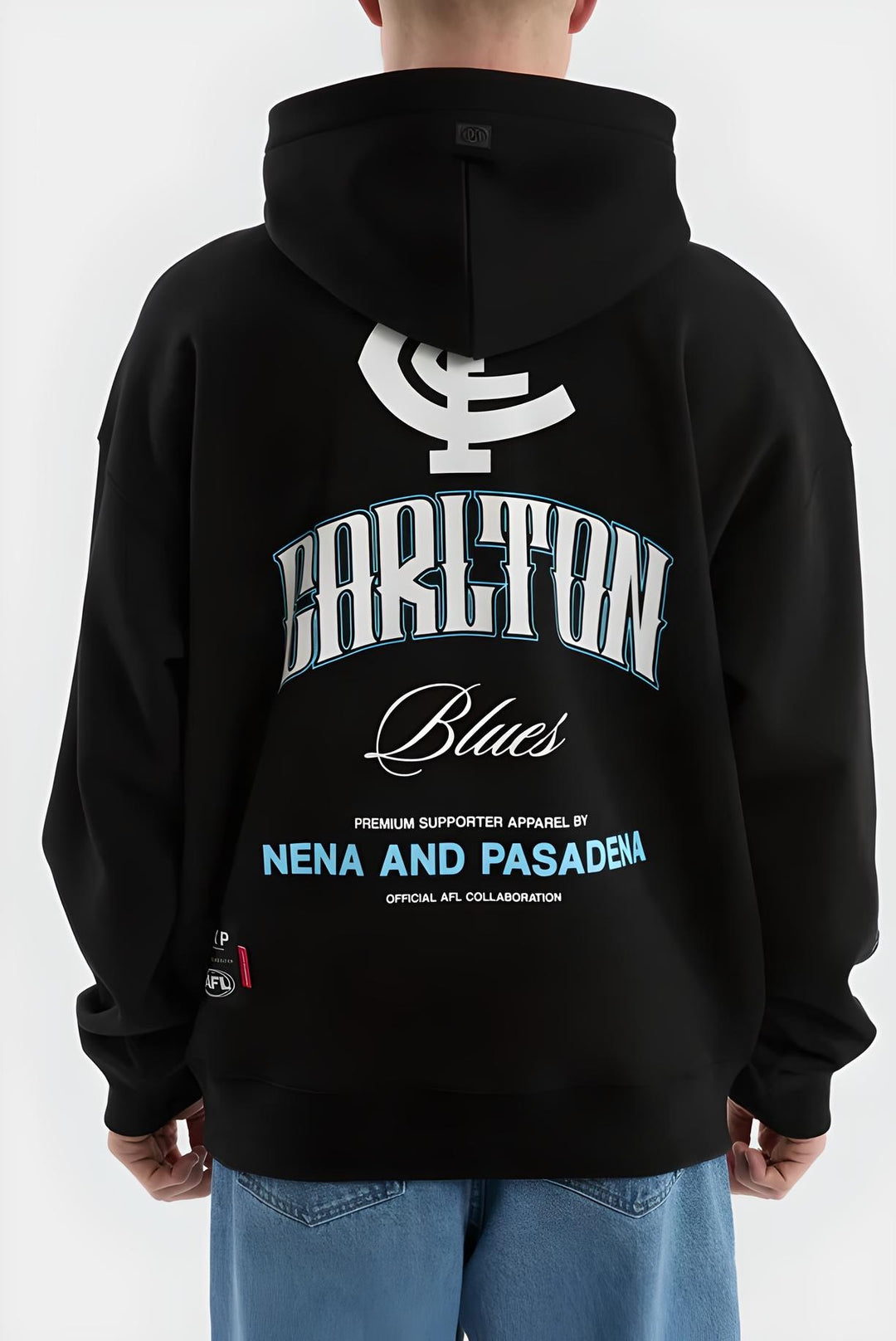 NXP x AFL Carlton Blues Fighter Hoodie Jet Black, MENS HOODIES, NENA PASADENA, Elwood 101