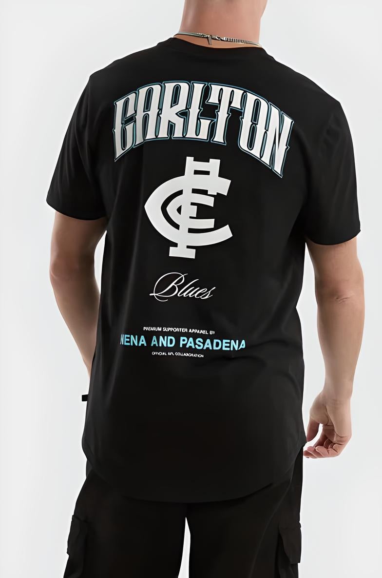 NXP x AFL Carlton Blues Legend Tee Jet Black, MENS TEE SHIRTS, NENA PASADENA, Elwood 101