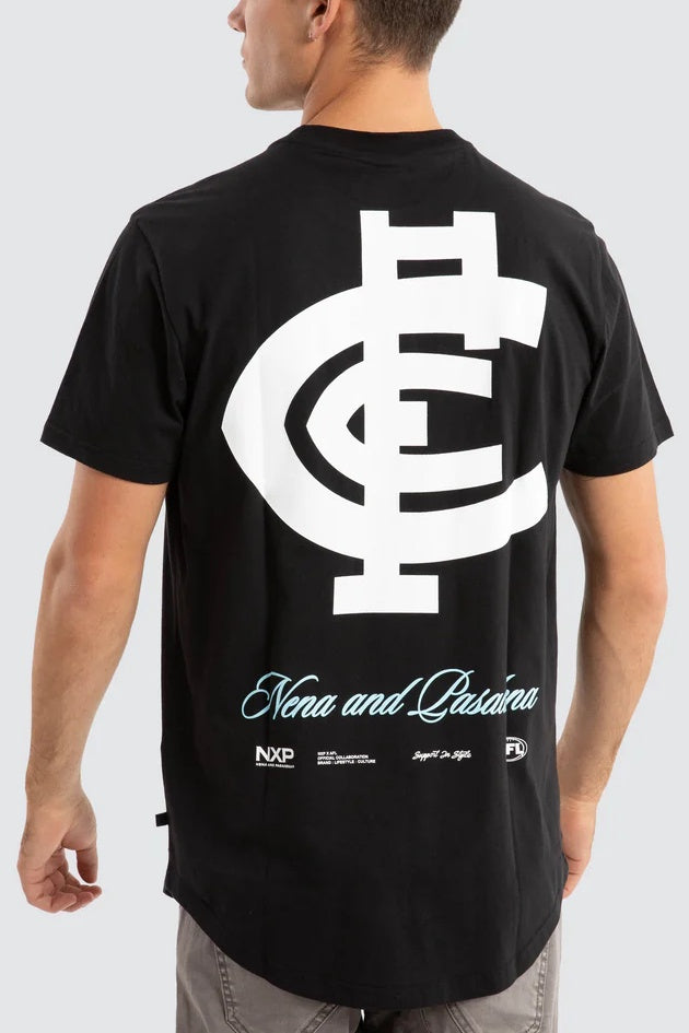 NXP x AFL Carlton Blues Prime Tee - Jet Black, MENS TEE SHIRTS, NENA PASADENA, Elwood 101