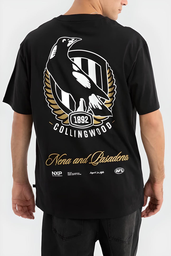 NXP x AFL Collingwood Magpies Season Tee Jet Black, MENS TEE SHIRTS, NENA PASADENA, Elwood 101