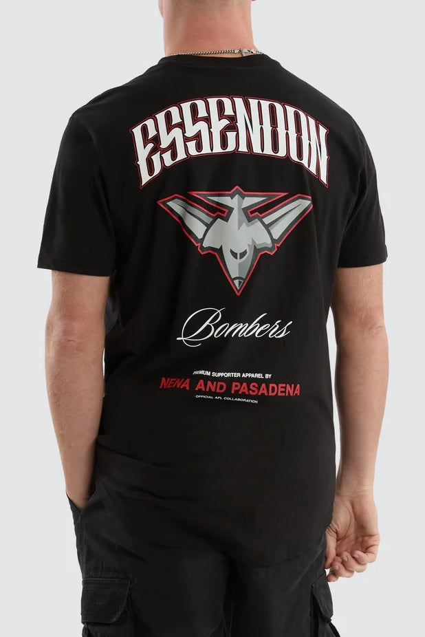 NXP x AFL Essendon Bombers Legend Tee Jet Black, MENS TEE SHIRTS, NENA PASADENA, Elwood 101
