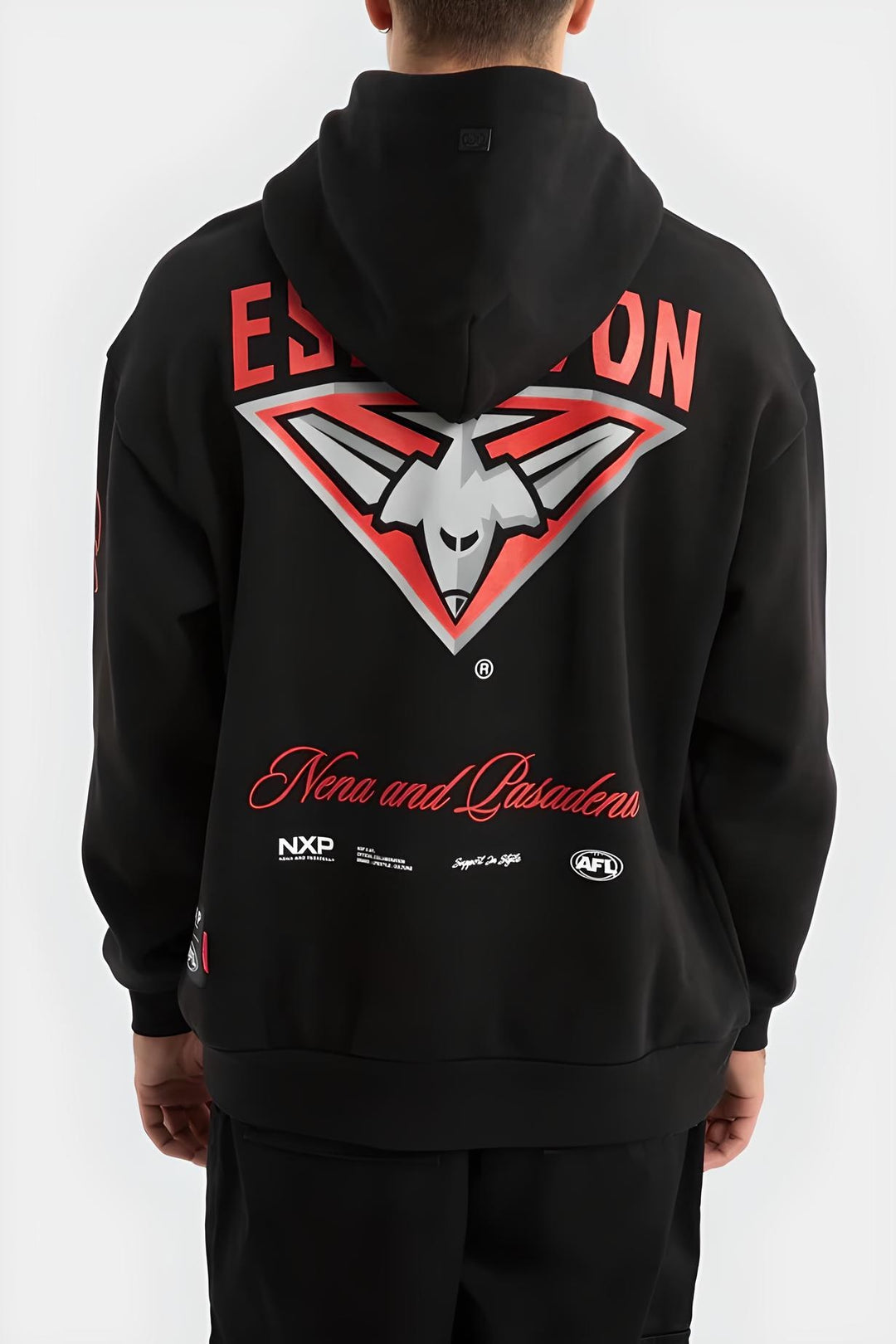 NXP x AFL Essendon Bombers Season Hoodie Jet Black, MENS HOODIES, NENA PASADENA, Elwood 101