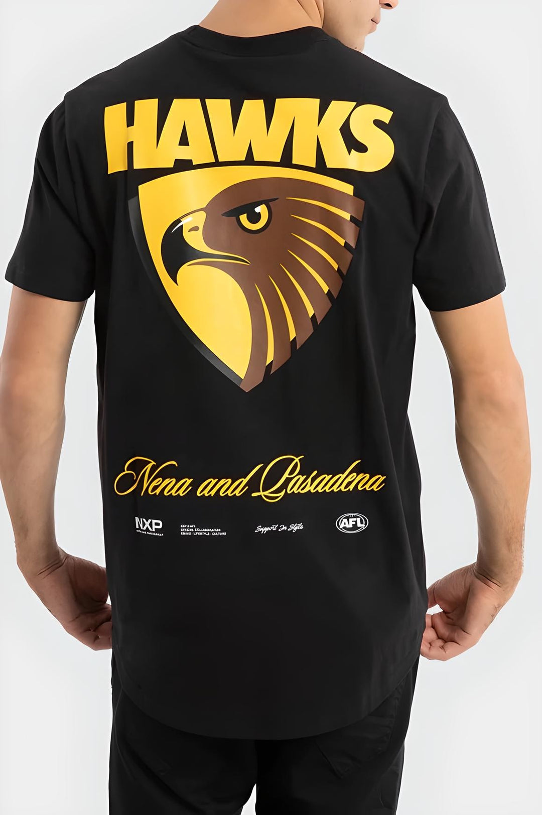 NXP x AFL Hawthorn Hawks Prime Tee - Jet Black, MENS TEE SHIRTS, NENA PASADENA, Elwood 101