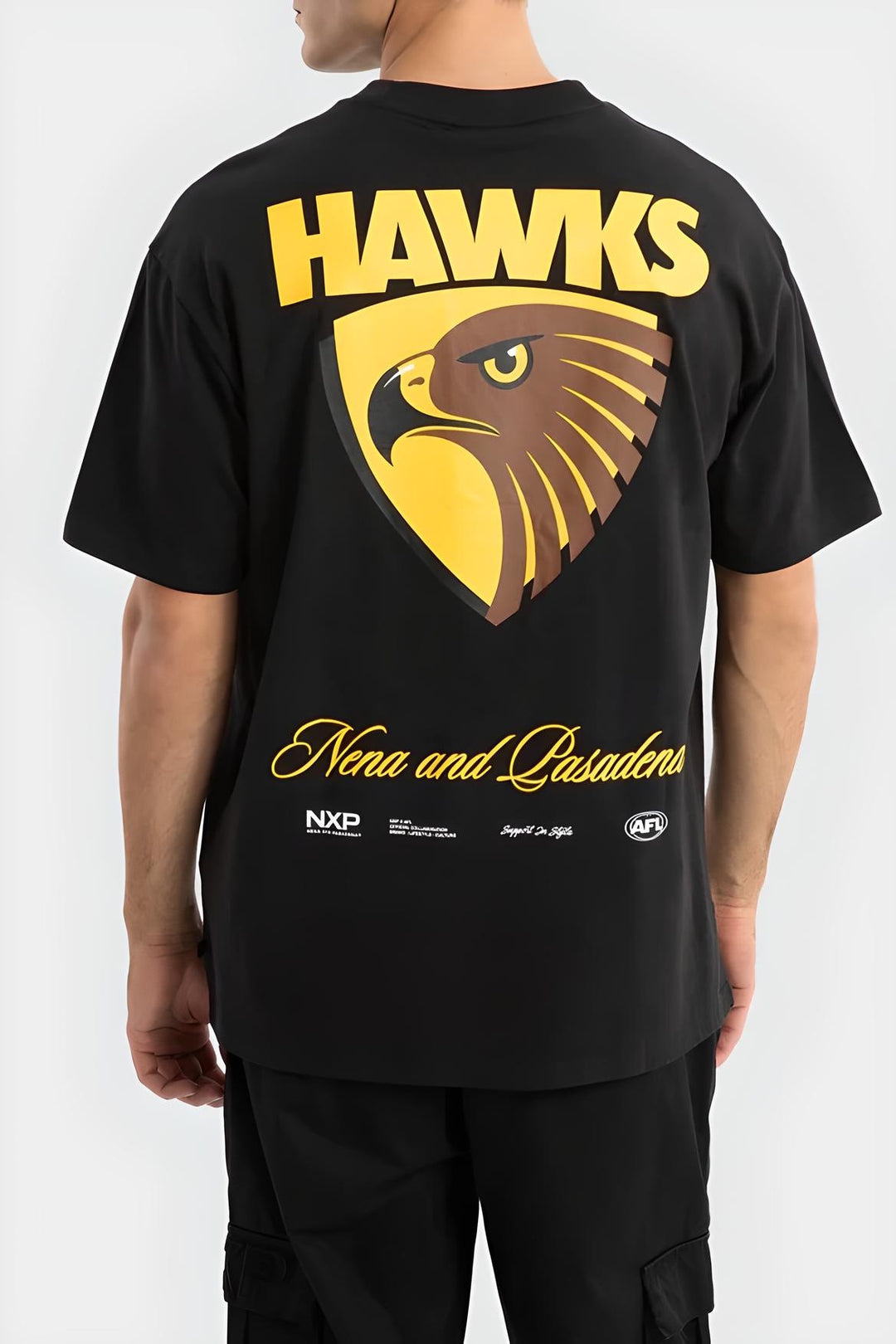 NXP x AFL Hawthorn Hawks Season Tee Jet Black, MENS TEE SHIRTS, NENA PASADENA, Elwood 101