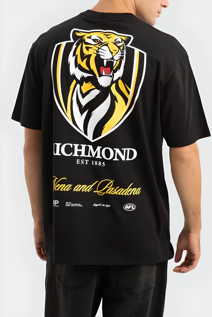 NXP x AFL Richmond Tigers Season Tee Jet Black, MENS TEE SHIRTS, NENA PASADENA, Elwood 101