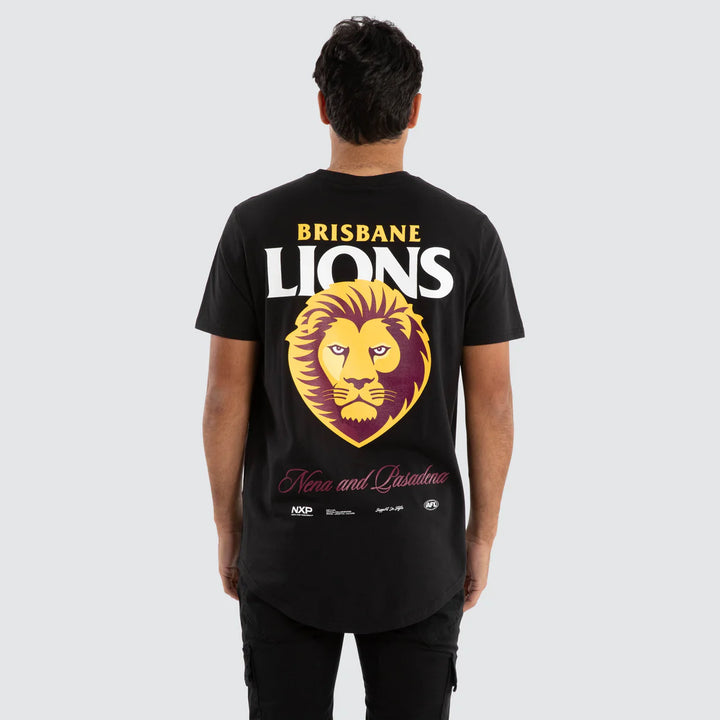 NXP x AFL Brisbane Lions Prime Tee Jet Black, MENS TEE SHIRTS, NENA PASADENA, Elwood 101