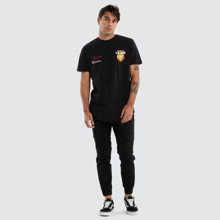 NXP x AFL Brisbane Lions Prime Tee Jet Black, MENS TEE SHIRTS, NENA PASADENA, Elwood 101