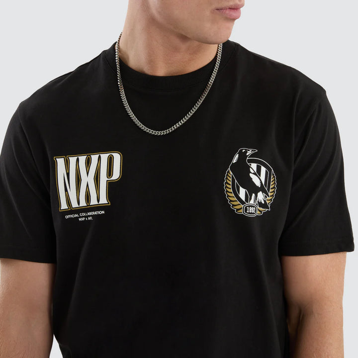NXP x AFL Collingwood Magpies Legend Tee Jet Black, MENS TEE SHIRTS, NENA PASADENA, Elwood 101