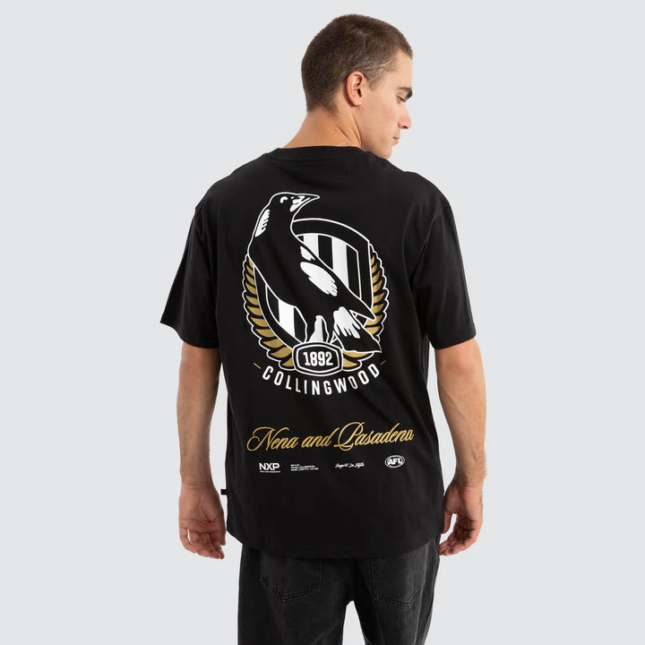 NXP x AFL Collingwood Magpies Season Tee Jet Black, MENS TEE SHIRTS, NENA PASADENA, Elwood 101