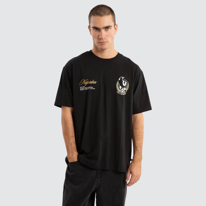 NXP x AFL Collingwood Magpies Season Tee Jet Black, MENS TEE SHIRTS, NENA PASADENA, Elwood 101
