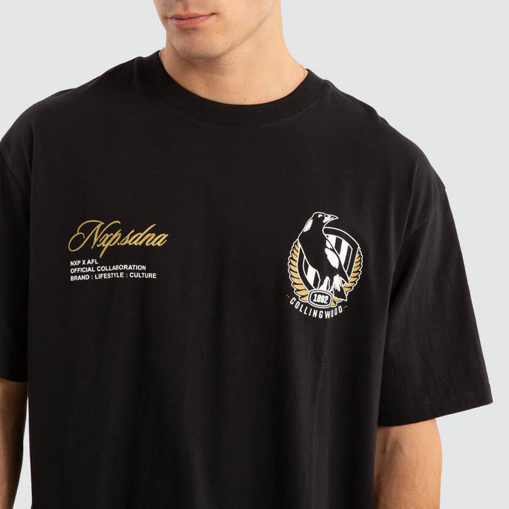 NXP x AFL Collingwood Magpies Season Tee Jet Black, MENS TEE SHIRTS, NENA PASADENA, Elwood 101