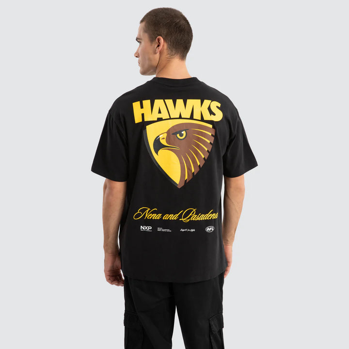 NXP x AFL Hawthorn Hawks Season Tee Jet Black, MENS TEE SHIRTS, NENA PASADENA, Elwood 101