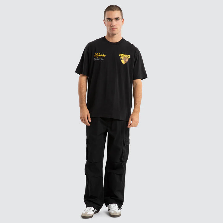 NXP x AFL Hawthorn Hawks Season Tee Jet Black, MENS TEE SHIRTS, NENA PASADENA, Elwood 101