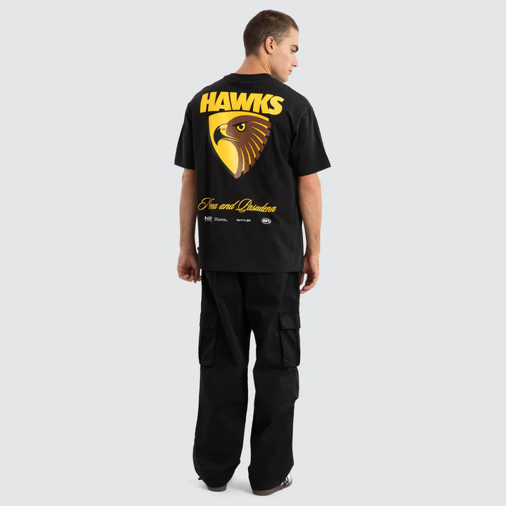 NXP x AFL Hawthorn Hawks Season Tee Jet Black, MENS TEE SHIRTS, NENA PASADENA, Elwood 101