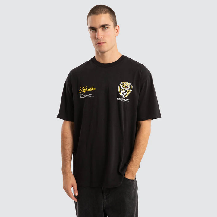 NXP x AFL Richmond Tigers Season Tee Jet Black, MENS TEE SHIRTS, NENA PASADENA, Elwood 101
