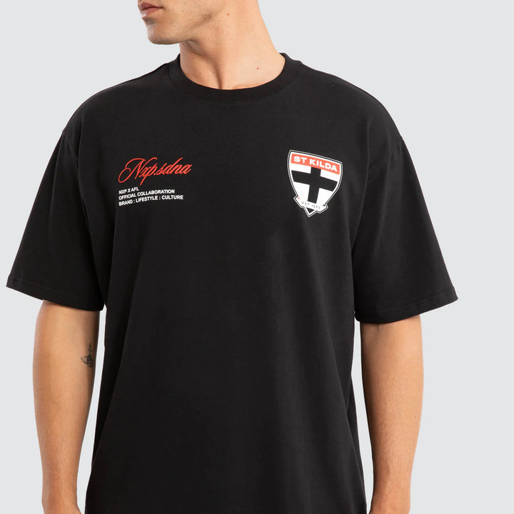 NXP x AFL St Kilda Saints Season Tee Jet Black, MENS TEE SHIRTS, NENA PASADENA, Elwood 101