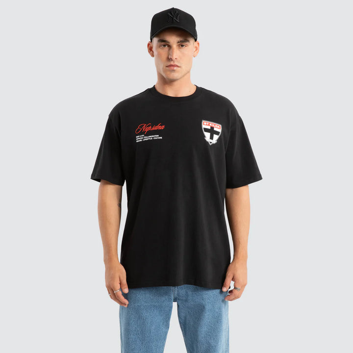 NXP x AFL St Kilda Saints Season Tee Jet Black, MENS TEE SHIRTS, NENA PASADENA, Elwood 101