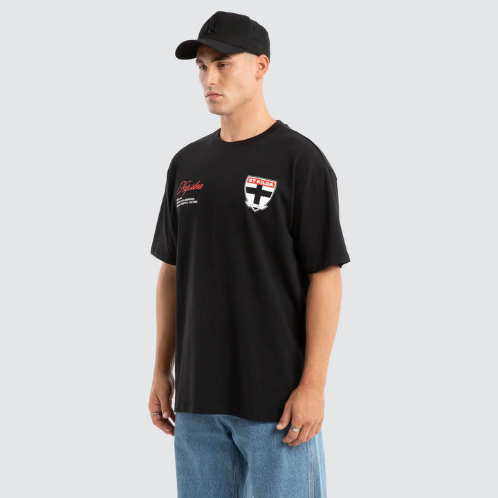 NXP x AFL St Kilda Saints Season Tee Jet Black, MENS TEE SHIRTS, NENA PASADENA, Elwood 101