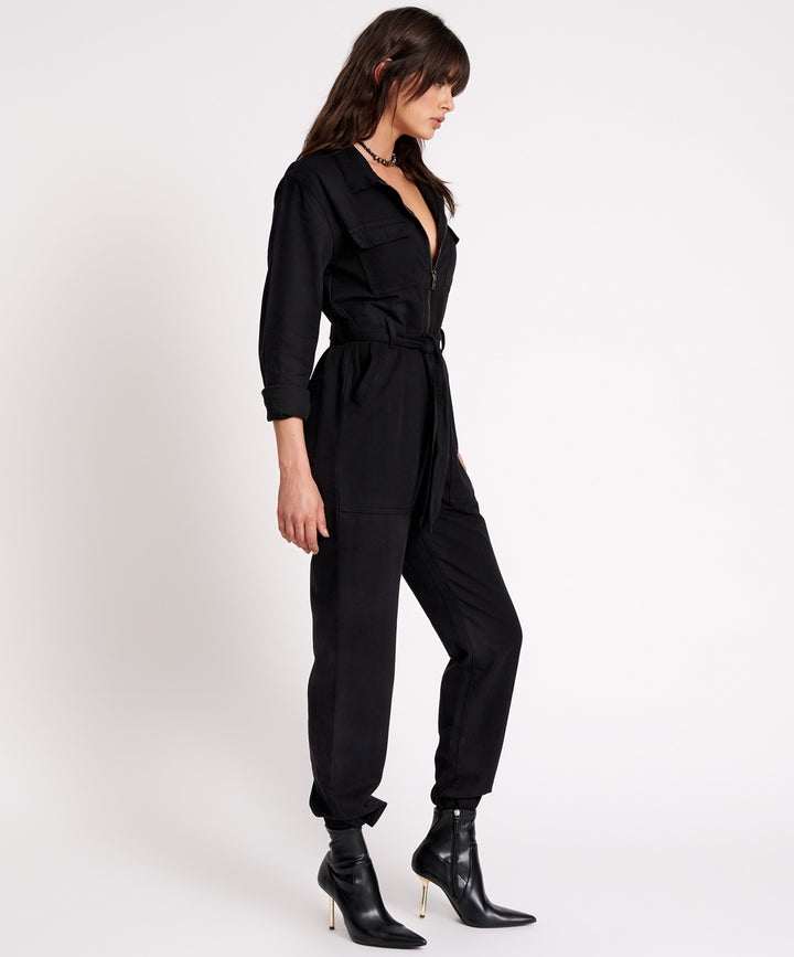 ONE TEASPOON Womens Black Claudia Overall, WOMENS JUMPSUITS & OVERALLS, OneTeaspoon, Elwood 101