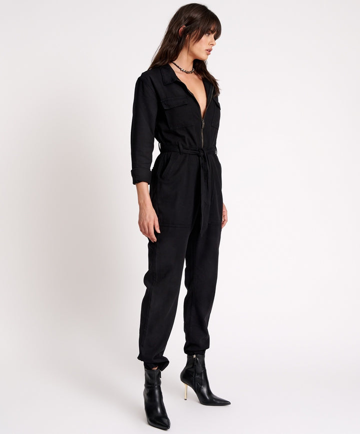 ONE TEASPOON Womens Black Claudia Overall, WOMENS JUMPSUITS & OVERALLS, OneTeaspoon, Elwood 101